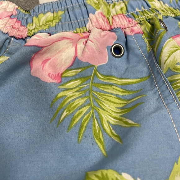 Polo Ralph Lauren Floral Swim Shorts Men's Size Medium Blue Pink Green Tropical - Picture 16 of 16